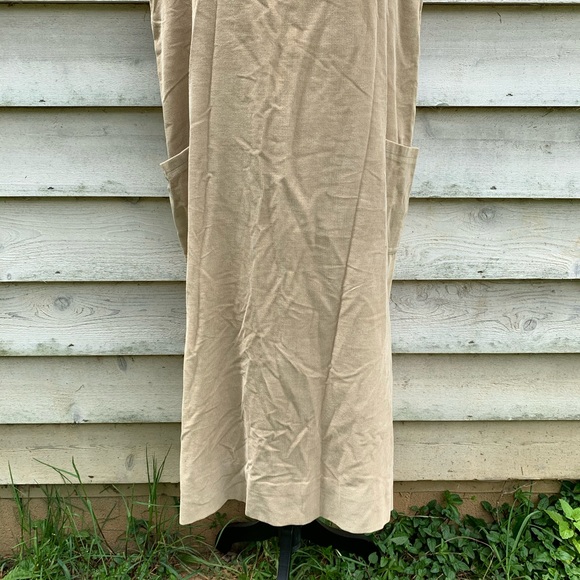 Vintage Tan Corduroy Sleeveless Midi Shift Dress - Picture 7 of 9